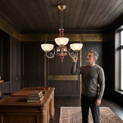 Kroonluchter Plafondlamp Luster Plafondlamp Lampen Bruin Klassiek