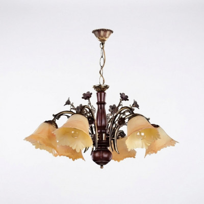 Plafondlamp Bloemen Plafondlicht Kroonluchter Kandelaar Lamp Glas Beige