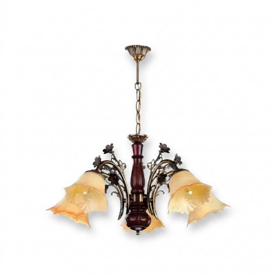 Plafondlamp Bloemen Plafondlamp Kandelaar Kroonluchter Lamp Glas Beige