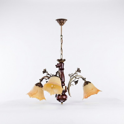 Luster Plafondlamp Bloemen Plafondluchter Kroonluchter Lamp Glas Beige