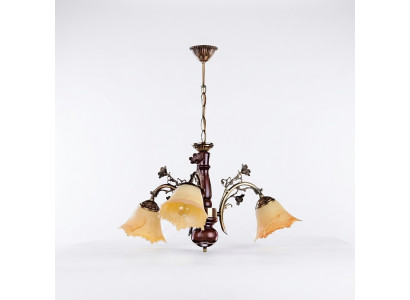 Luster Plafondlamp Bloemen Plafondluchter Kroonluchter Lamp Glas Beige