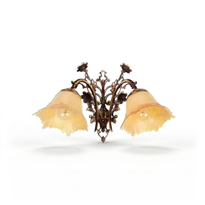 Wandlamp Wandlampen Wandlamp Kroonluchter Wandlamp Bloemen Glas Bruin