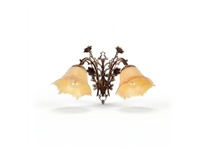 Wandlamp Wandlampen Wandlamp Kroonluchter Wandlamp Bloemen Glas Bruin