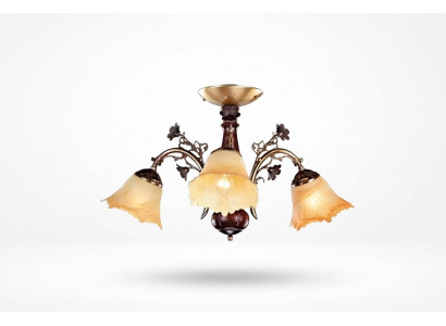 Plafondlamp Bloemen Plafondlamp Kroonluchter Kandelaar Lamp Glas Bruin
