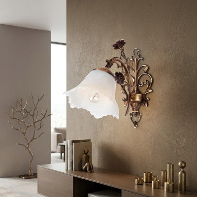 Wandlamp Wandlampen Wandlamp Kroonluchter Wandlamp Glas Bruin Bloemen