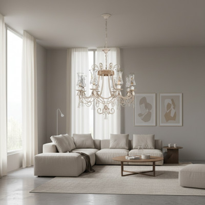 Luxe plafondlamp kroonluchter plafondlamp lampen glas beige
