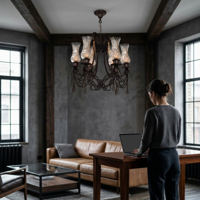 Kasteel plafondlamp luxe kroonluchter plafondlamp glaslamp.
