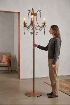 Staande lamp Staande lamp Stand Luxe Verlichting Lampen Lamp Goud Art 170 cm