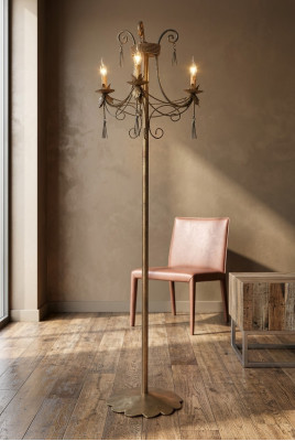 Staande lamp Staande lamp Stand Luxe Verlichting Lampen Lamp Goud Art 170 cm