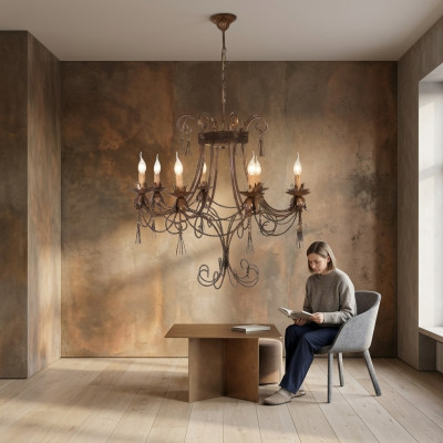 Plafondlamp luchter kroonluchter plafondlamp lampen goud metaal kunst