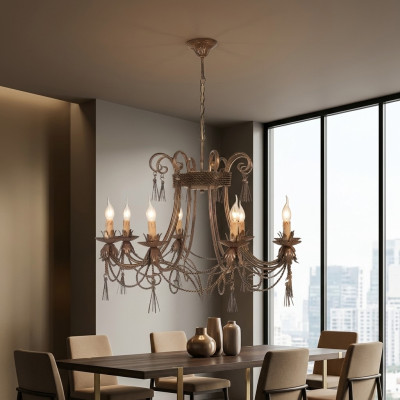 Plafondlamp luchter kroonluchter plafondlamp lampen goud metaal kunst