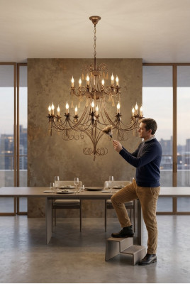 Luxe kroonluchter plafondlamp xxl kroonluchter plafonnière lampen goud
