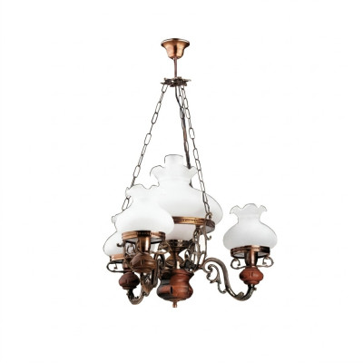 Hanglamp Luster Kroonluchter Plafondlamp Lamp Glas Bruin Barok
