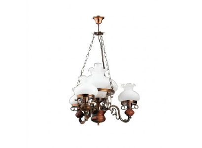 Hanglamp Luster Kroonluchter Plafondlamp Lamp Glas Bruin Barok