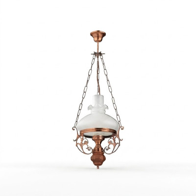 Lamp Plafondlamp Kroonluchter Kandelaar Plafonnière Glas Bruin Barok