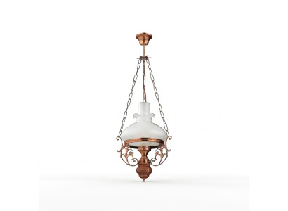 Lamp Plafondlamp Kroonluchter Kandelaar Plafonnière Glas Bruin Barok