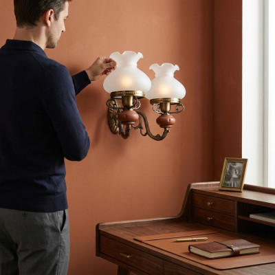 Wandlamp Wandlampen Wandelamp Kroonluchter Wandlampen Bruin Barok