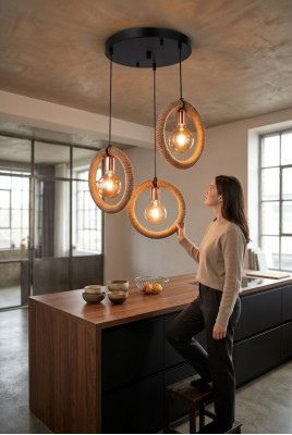 Luster Plafondlamp Kandelaar Plafondlamp Lamp Glas Bruin Modern