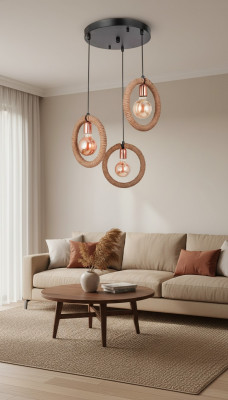 Luster Plafondlamp Kandelaar Plafondlamp Lamp Glas Bruin Modern