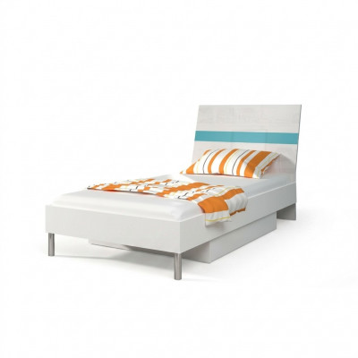 Bedden kinderbed kinderkamer bed kinderbed meubels hout turquoise hoogglans nieuw