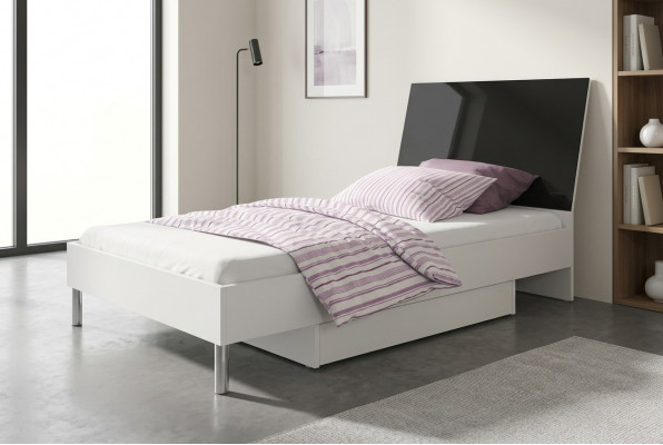 Kinderkamer bed eenpersoons jeugdkamer zwart hout slaapkamers bedden nieuw
