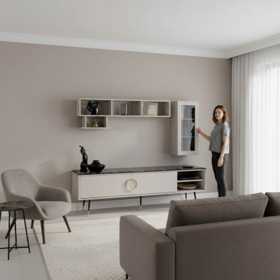 Italiaanse stijl tv-kast dressoir laag dressoir luxe meubels dressoir 205cm