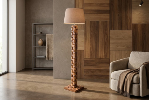 Vloerlamp Staande lamp Stand Staande lampen Lamp Bruin Meubels Licht Nieuw