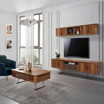 Woonkamer meubels Woonkamer wandplank tv kast Wandkasten Plank Houten meubels