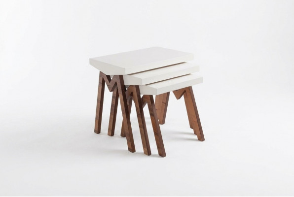 Bloemenstandaard Bijzettafels Houten tafels Set Bijzettafel Tafel Salontafel 3-delig.