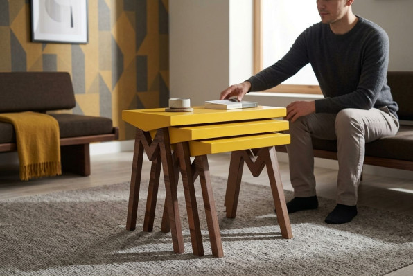 Koffietafel Bijzettafel Tafels Salontafel Tafels Houten tafels 3-delige set