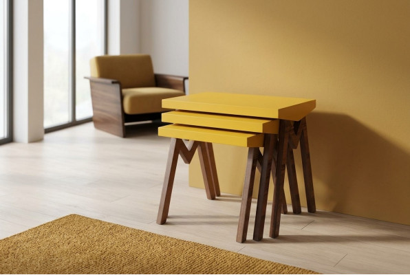 Koffietafel Bijzettafel Tafels Salontafel Tafels Houten tafels 3-delige set
