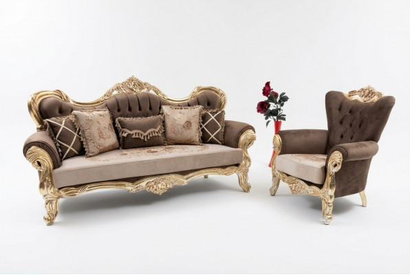 Klassieke bankstel bank woonkamer meubilair inrichting 3+1 zitsbank