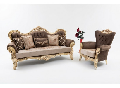 Klassieke bankstel bank woonkamer meubilair inrichting 3+1 zitsbank