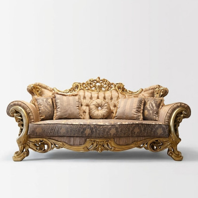 Chesterfield barok driezits bank meubel bank banken stof goud