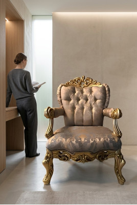 Fauteuil Luxe Rembourré Designer Textile 1 Place Siège Rembourré Mobilier Neuf