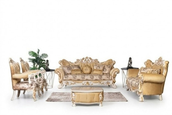 Klassiek bankstel 4-delige set Barok Rococo luxe meubels bank sofa