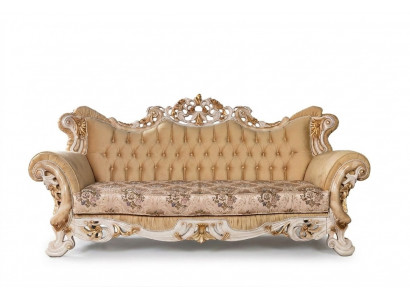 Chesterfield Barok Driezitsbank Meubel Bank Banken Stof Beige