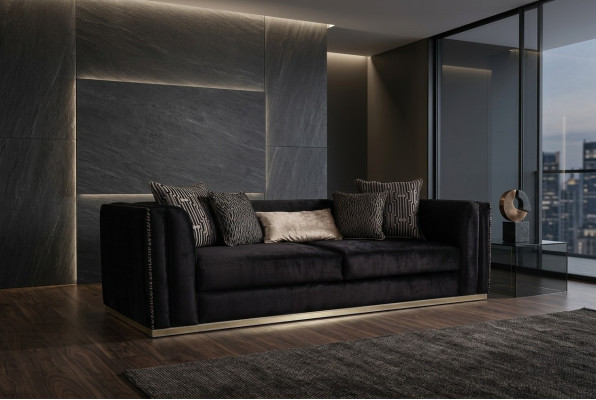 Driepersoons moderne bank meubel bekleding nieuw luxe bank ontwerp nieuw