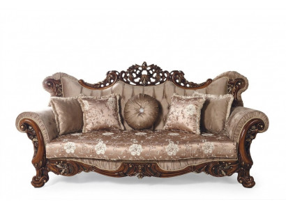 Barok driezits Chesterfield bankstel meubelbank banken stof bruin