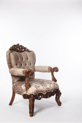 Fauteuil Troon Stoel Bank Barok Stoelen Meubels Inrichting Fluweel Goud
