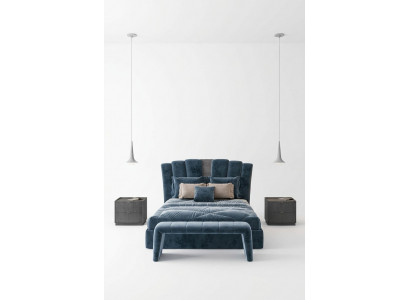 Luxe dubbele hotelbedden Italiaanse meubels Nieuw modern bed Blauw stoffering ontwerp