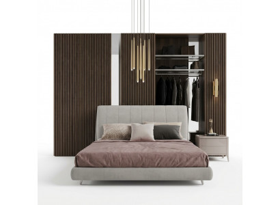 Tweepersoonsbed hout gestoffeerde bedden tweepersoons bedframe modern luxe slaapkamer bed.