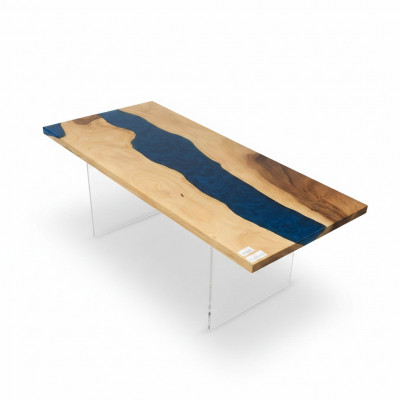 Eettafel River Table Echt Hout Riviertafel Massief Epoxyhars Tafels 181x81 Nieuw