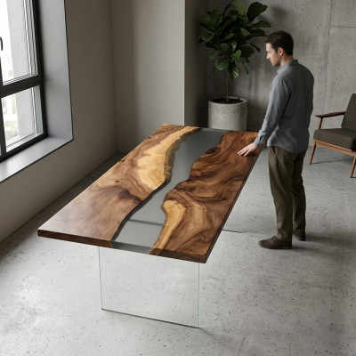 Ontwerp Tafel Moderne Zee Rivier Meubels Tafels Eettafel Tafels Epoxyhars Oceaan