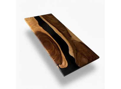 epoxyhars eettafel echt hout massief meubilair waterval epoxy tafel Meubels Nieuw
