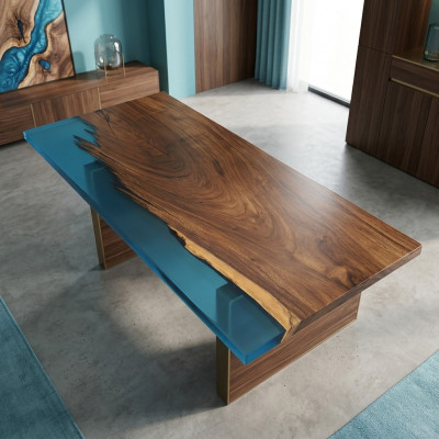 Epoxihars Eettafel River Table 200x90 Nieuw Echt houten tafels Massief riviertafel