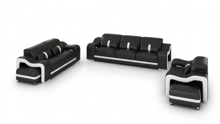 Ontwerp bankstel bank bekleding bankstellen leer modern 3+1 zits compleet set nieuw