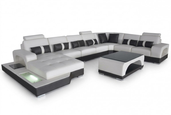 Hoekbank hoekbank Ontwerp Hoekbank Bank Bank Bekleding Woonlandschap LED USB