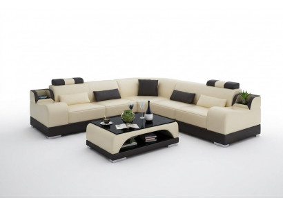 Hoekbank L-vorm Woonlandschap Designer Bank Bank Bekleding Zitmeubelen Leer