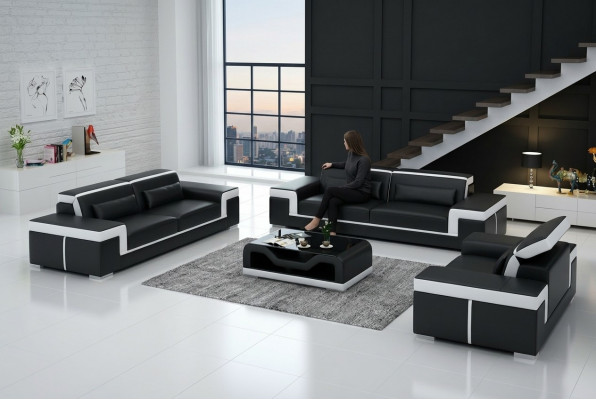 Sofaset 3+2 zits lederen bank bank fauteuil set Sofaset G8020D